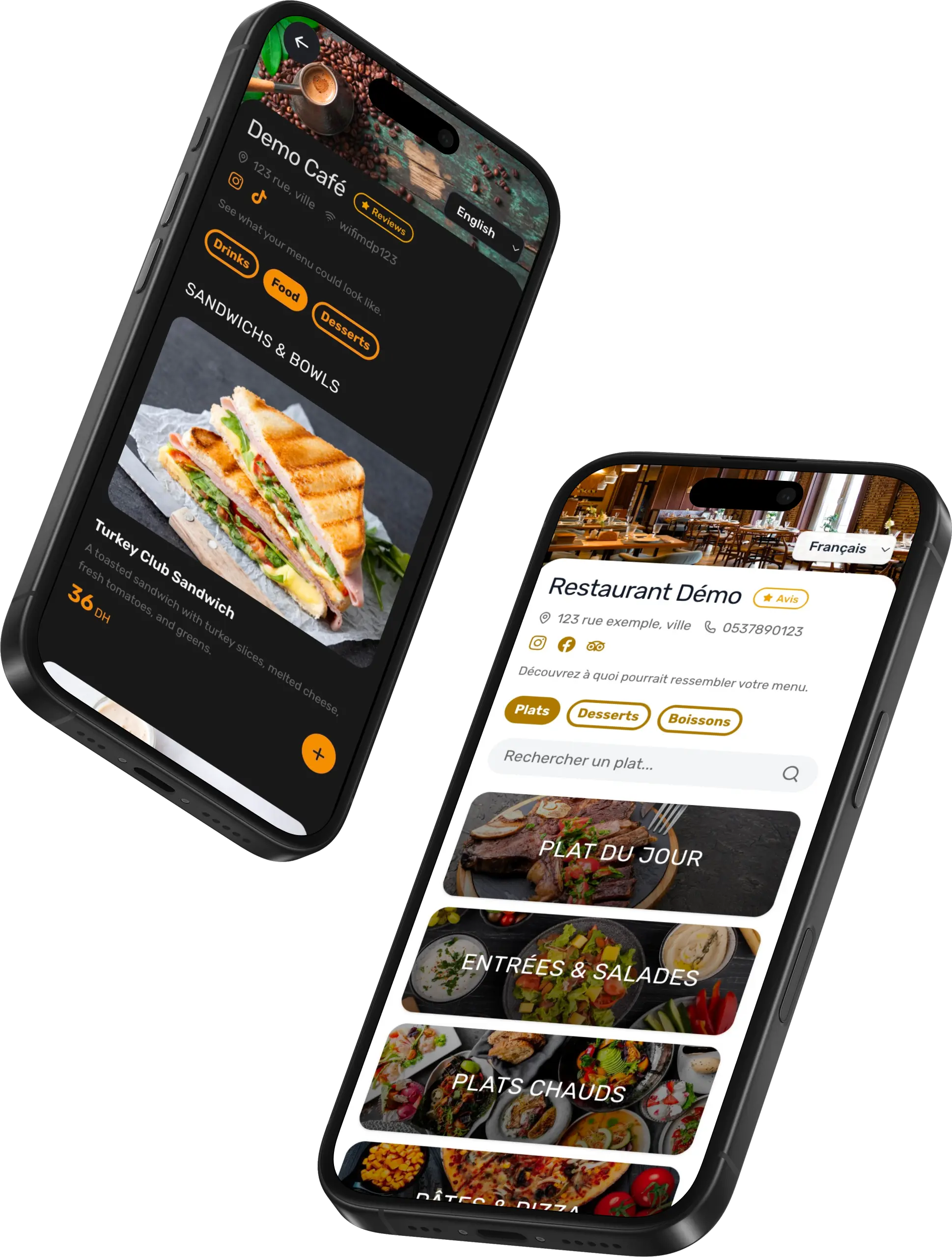 Yousual menu on a phone